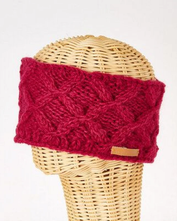 short'n'pietz Schurwollstirnband mit Zopfrautenmuster, handgestrickt