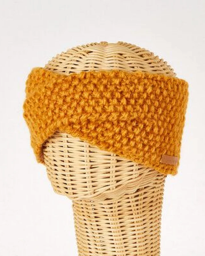 short'n'pietz Schurwollstirnband crisscross mit Knotenmuster, handgestrickt
