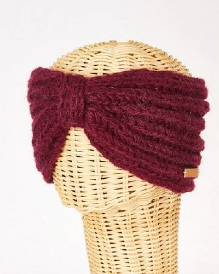 short'n'pietz Schurwollstirnband in Rippstrick mit Knoten, handgestrickt