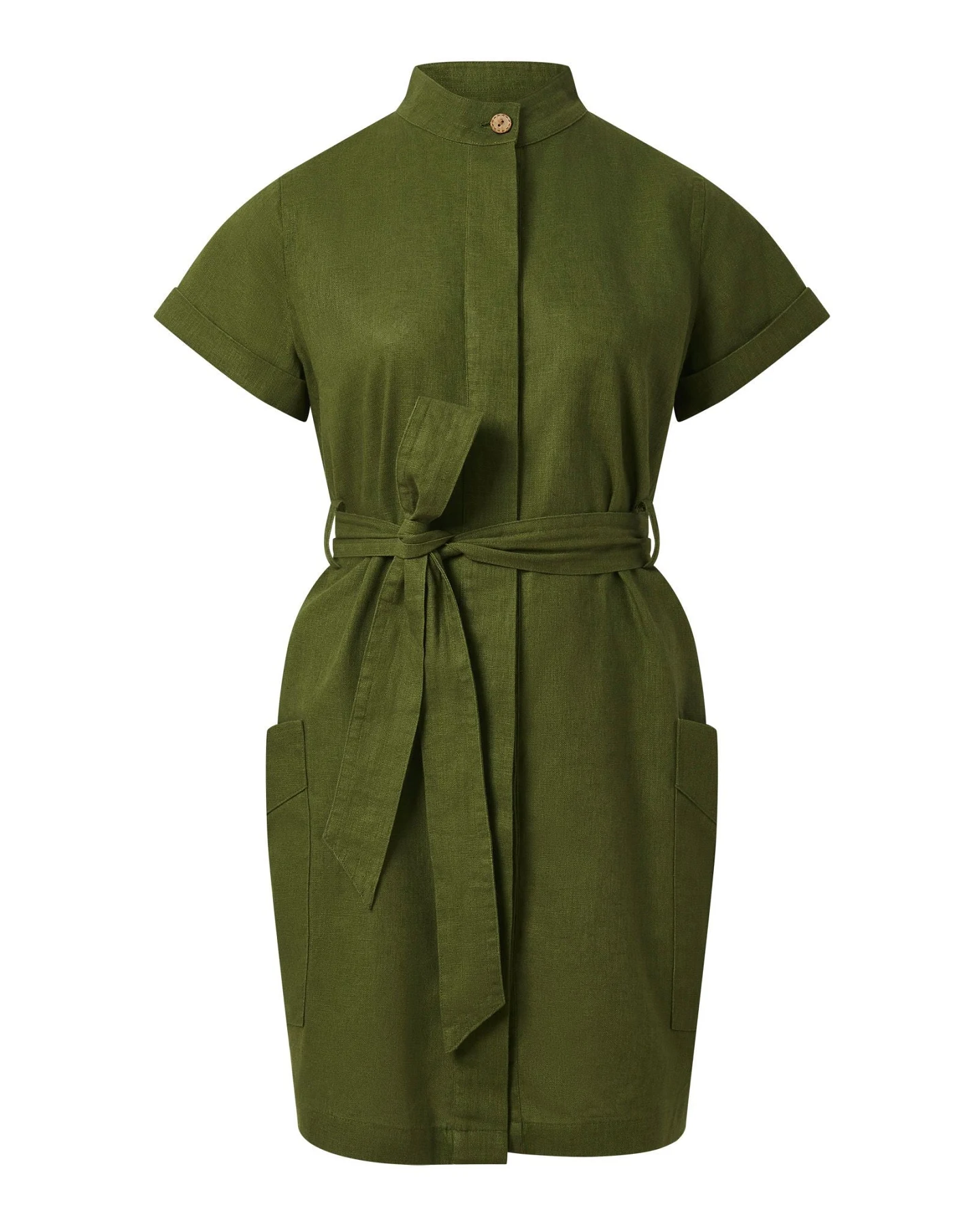 KOMODO Damen vegan Kleid Rafiki Blend Khaki – Ansicht 2