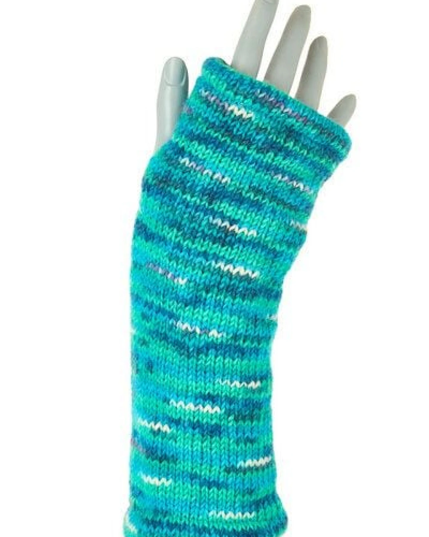 short'n'pietz Schurwollhandstulpen gestreift, handgestrickt – Ansicht 4