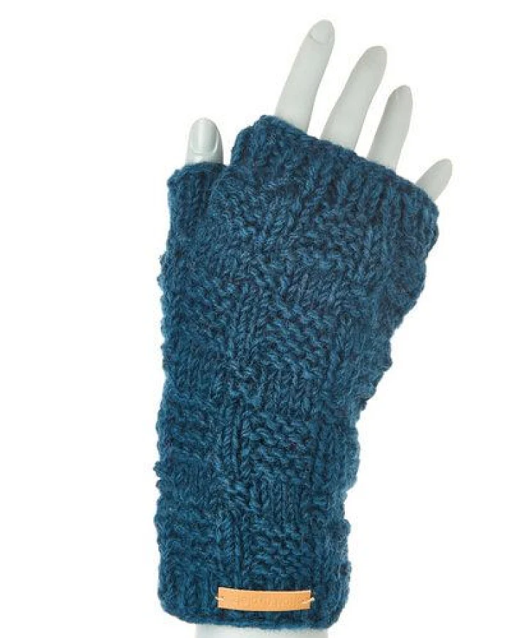 short'n'pietz Schurwollhandstulpen mit Schachbrettmuster, handgestrickt
