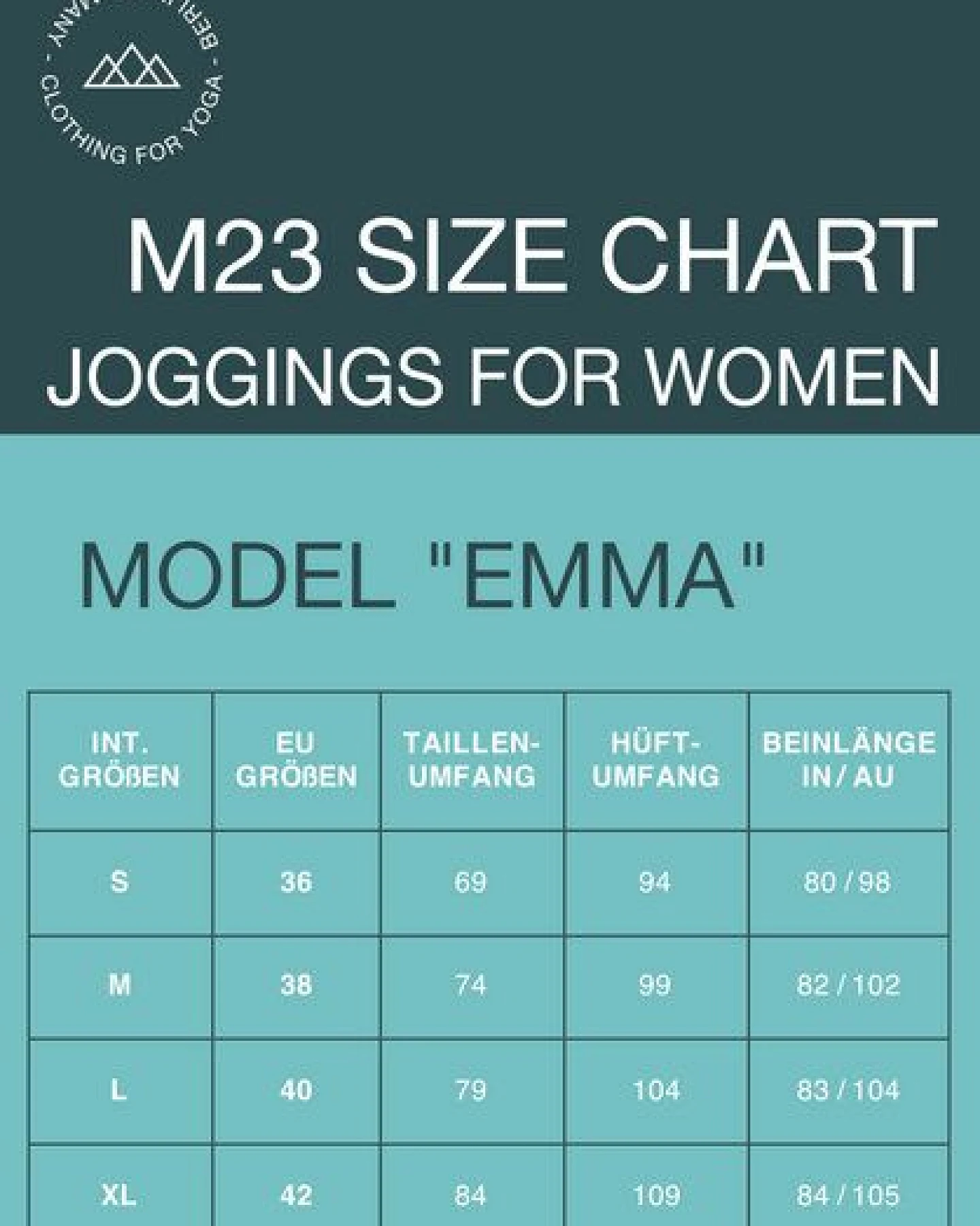 M23 Damen Jogginghose aus Bio-Baumwolle, Modell „Emma“ – Ansicht 2