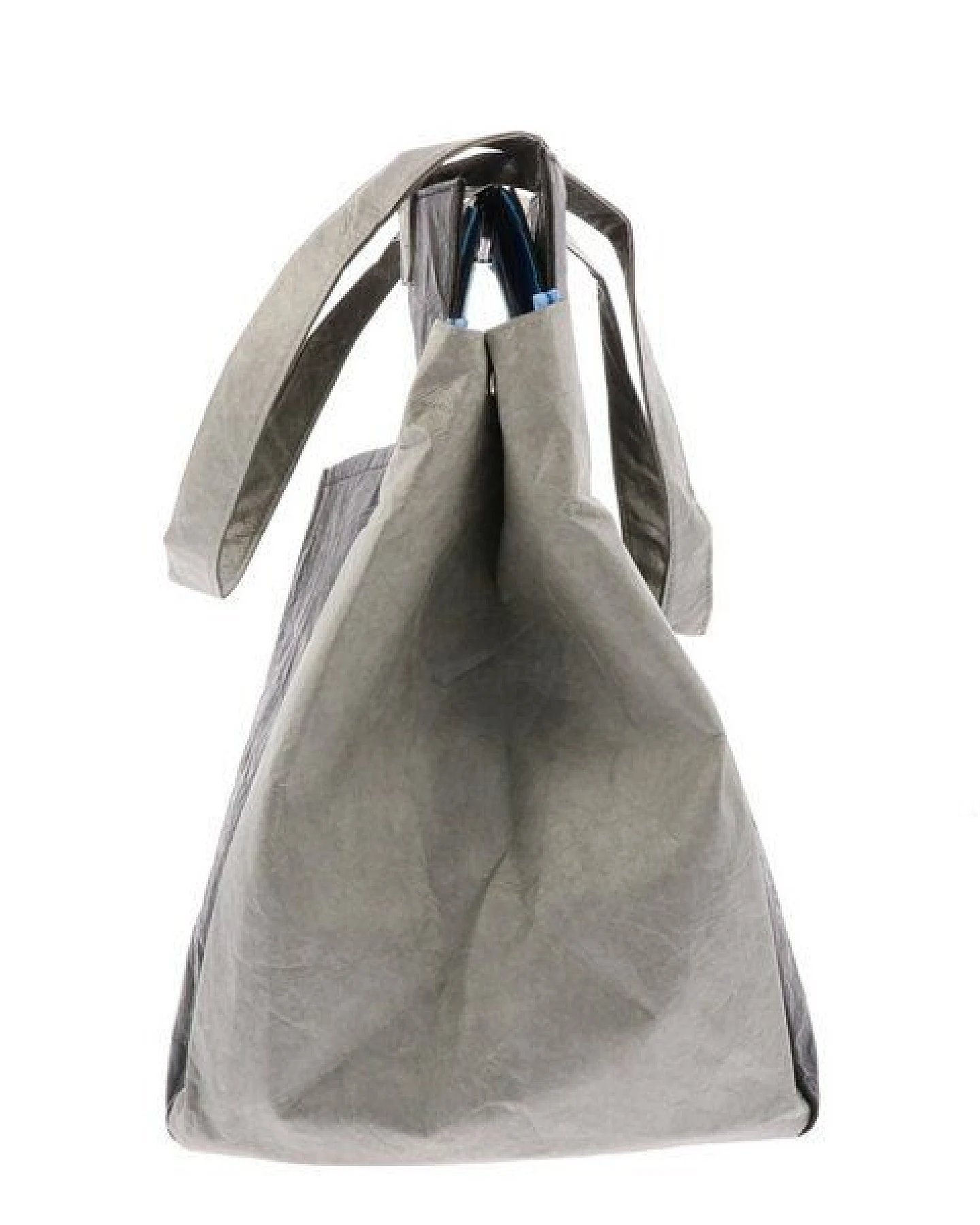 MoreThanHip Leichte Shopper-Tasche aus Tyvek© mit Reißverschluss Fiona - schwarz/grau – Ansicht 2