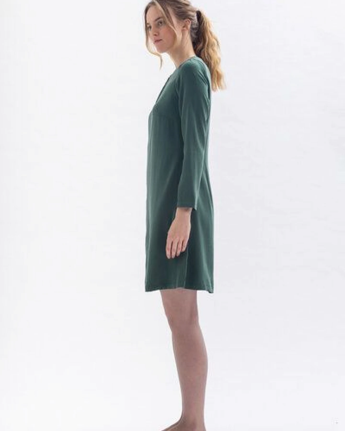 Studio Hertzberg Knielanges Kleid KLAA-RA aus Tencel in blau, grün und merlotrot – Ansicht 2