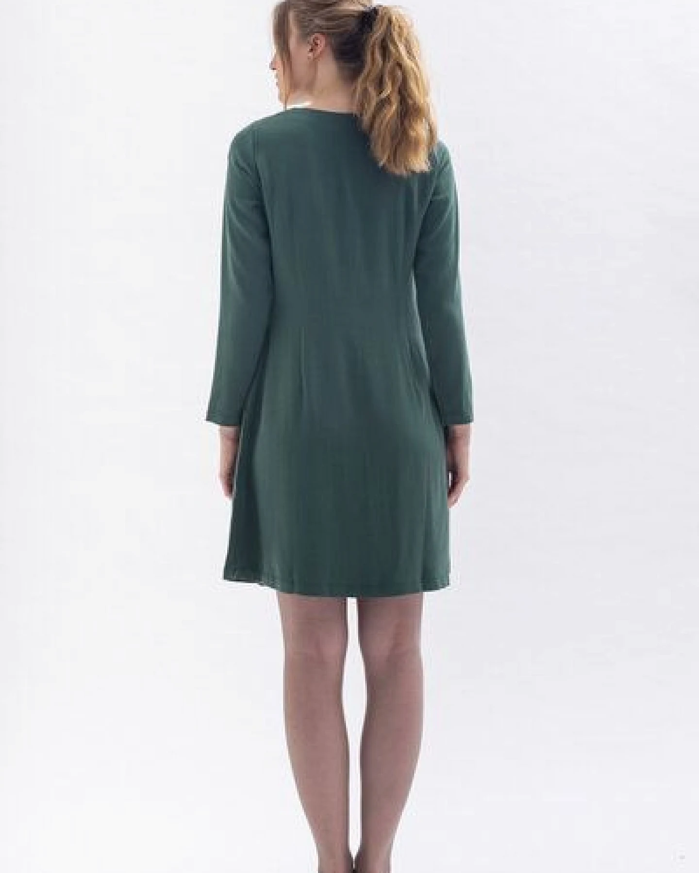 Studio Hertzberg Knielanges Kleid KLAA-RA aus Tencel in blau, grün und merlotrot – Ansicht 4