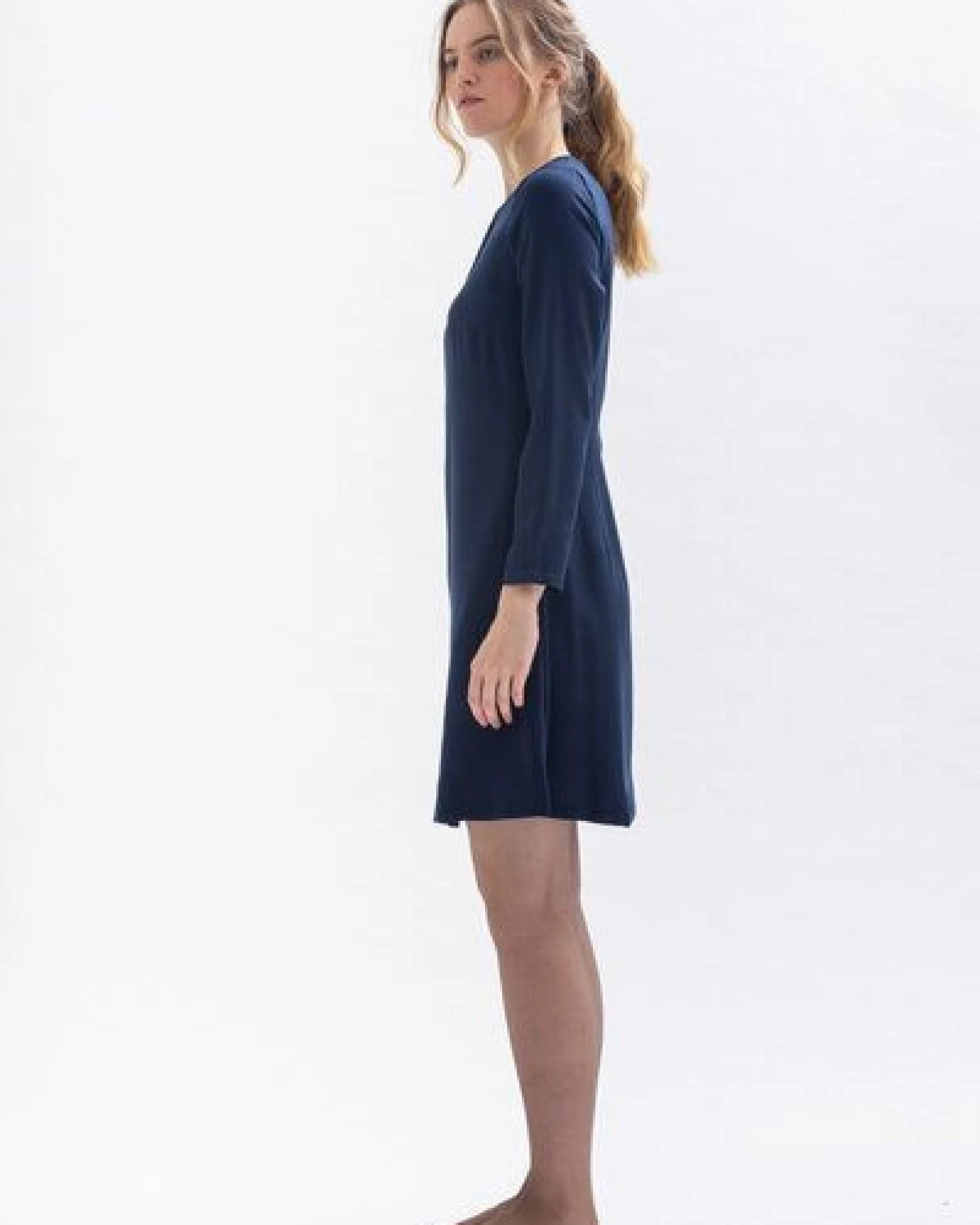 Studio Hertzberg Knielanges Kleid KLAA-RA aus Tencel in blau, grün und merlotrot – Ansicht 3