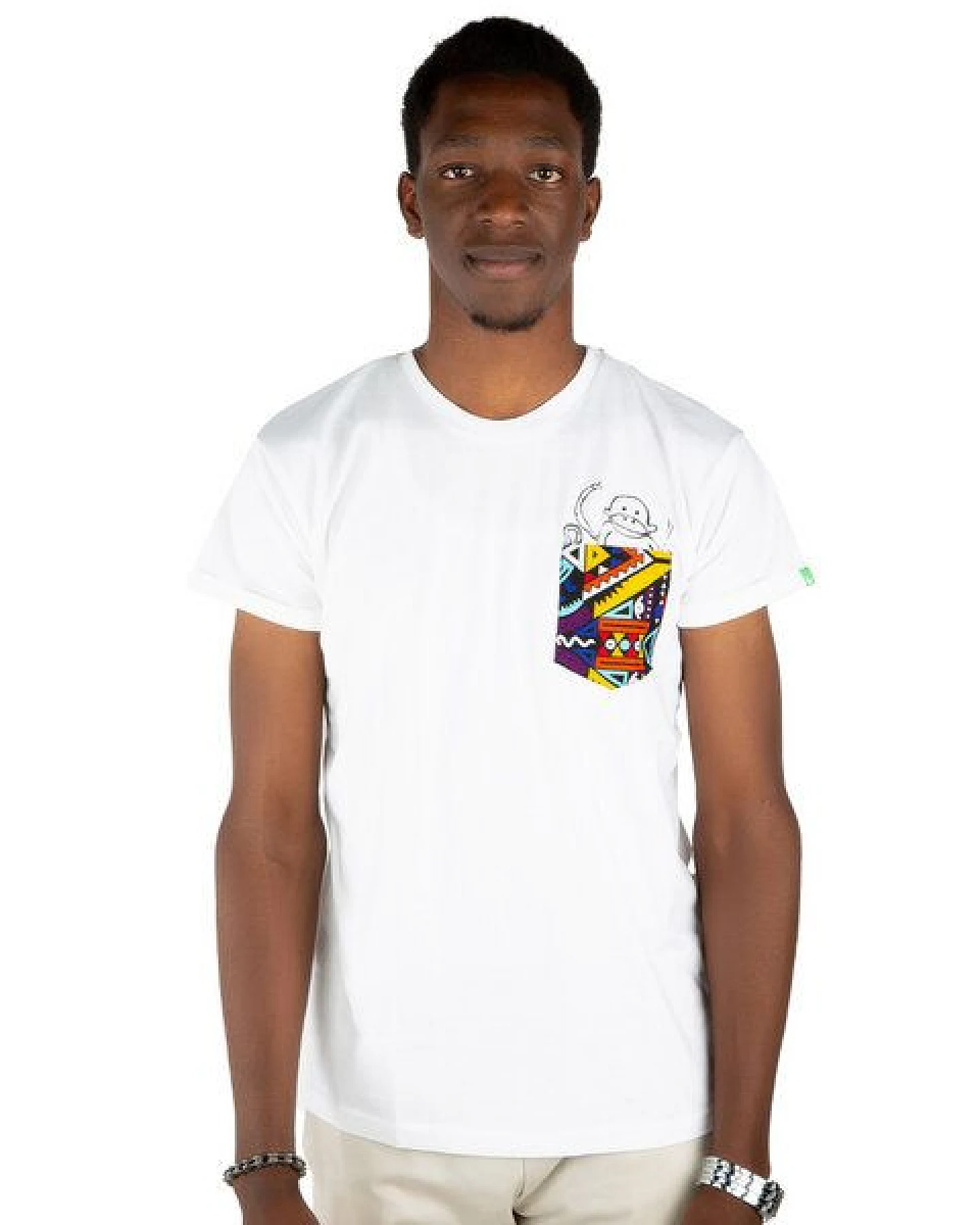 Kipepeo-Clothing Herren T-Shirt aus Bio-Baumwolle mit Brusttasche NYANI Made in Africa – Ansicht 3