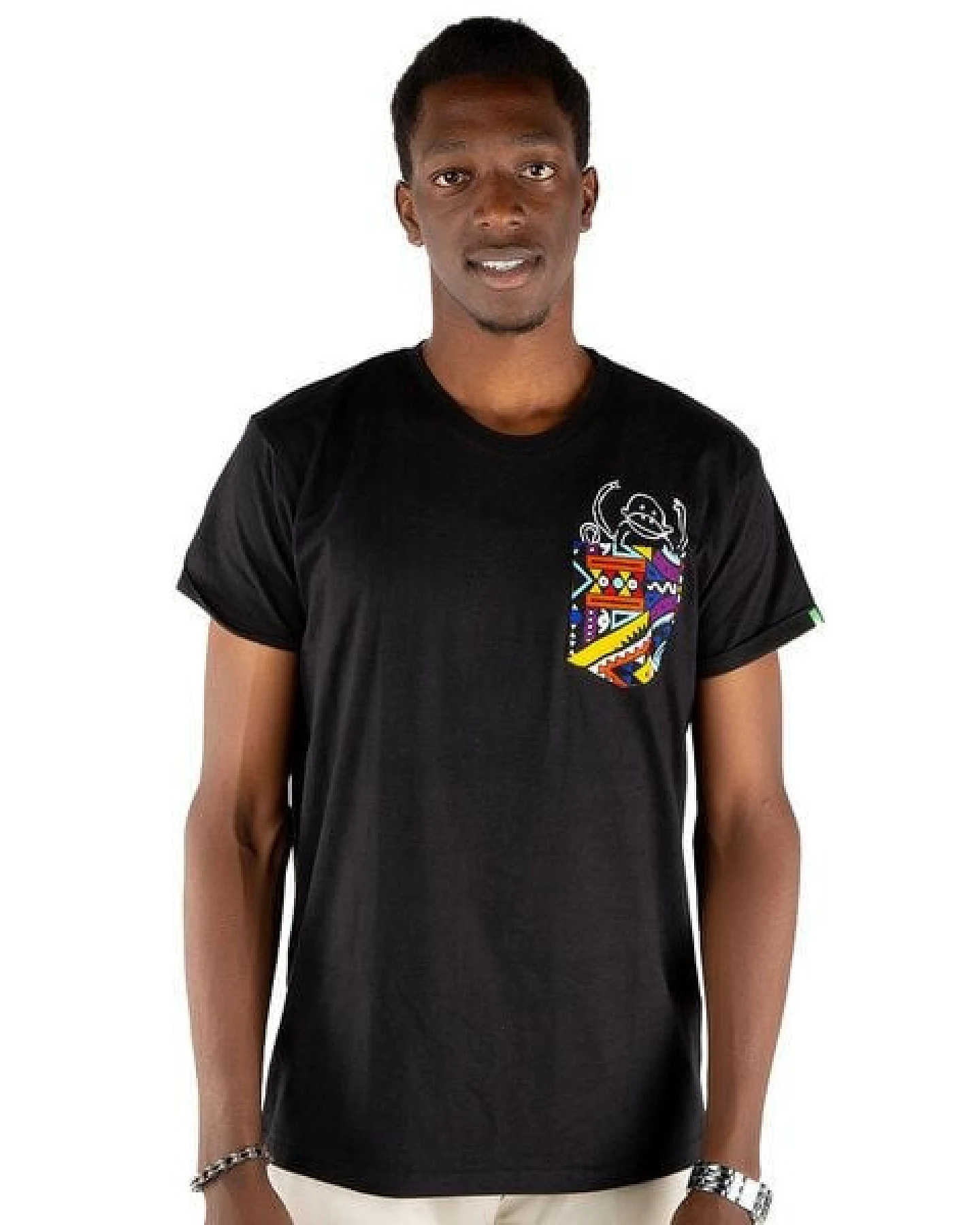 Kipepeo-Clothing Herren T-Shirt aus Bio-Baumwolle mit Brusttasche NYANI Made in Africa – Ansicht 3