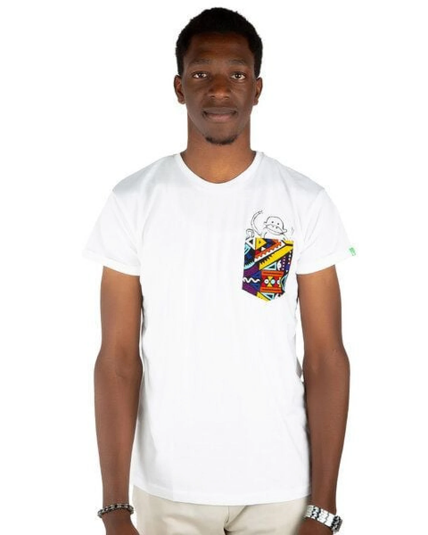 Kipepeo-Clothing Herren T-Shirt aus Bio-Baumwolle mit Brusttasche NYANI Made in Africa – Ansicht 3