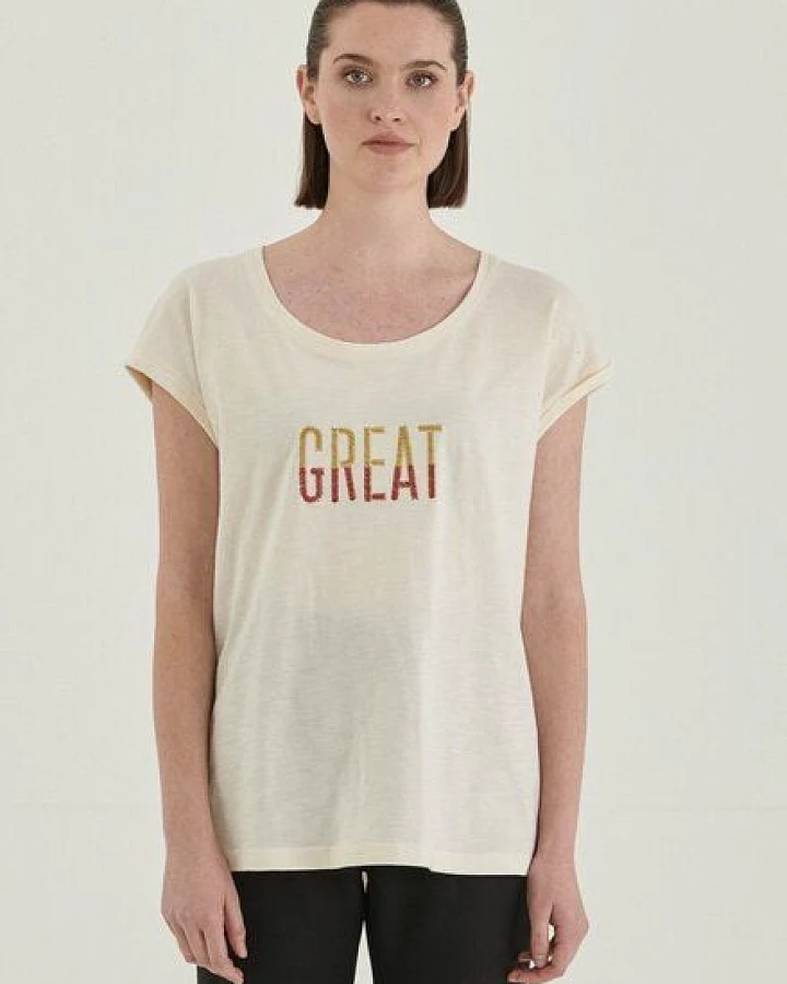 ORGANICATION T-Shirt aus Bio-Baumwolle mit Stickerei