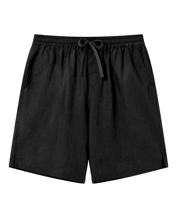 KOMODO Herren vegan Shorts Jerry Biologisch Baumwolle & Leinen Schwarz