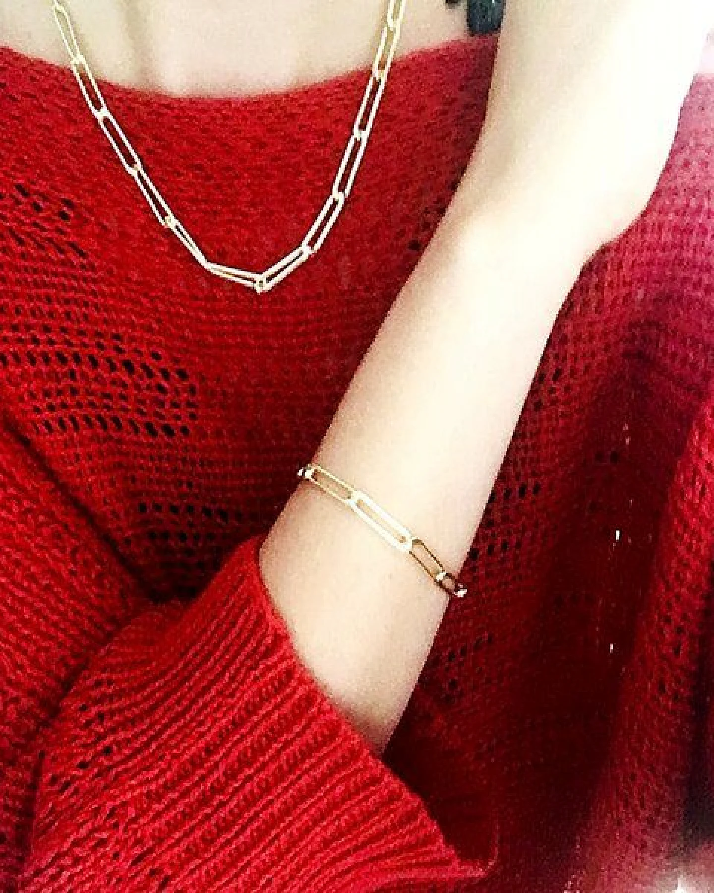 Crystal and Sage Chunky Style Halskette mit Armband – Ansicht 3