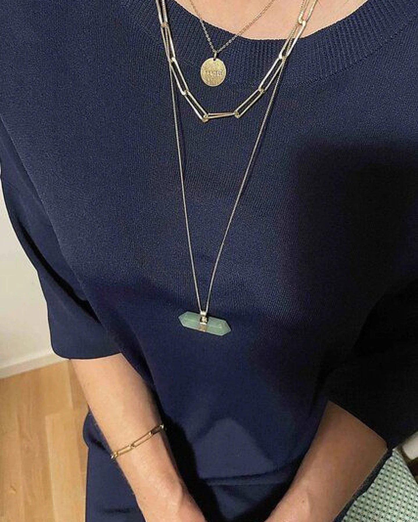 Crystal and Sage Chunky Style Halskette mit Armband – Ansicht 4