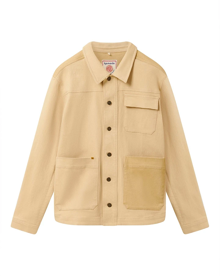 KOMODO Herren vegan Overshirt Christophie Patch Sand Beige