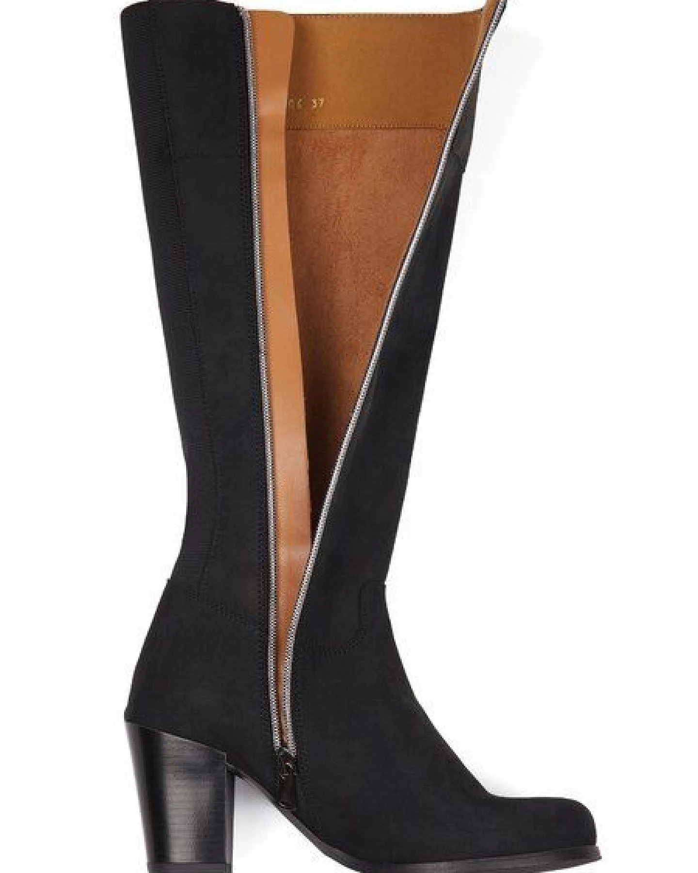 Will's Vegan Shop Kniehohe Stiefel aus veganem Wildleder Damen – Ansicht 2