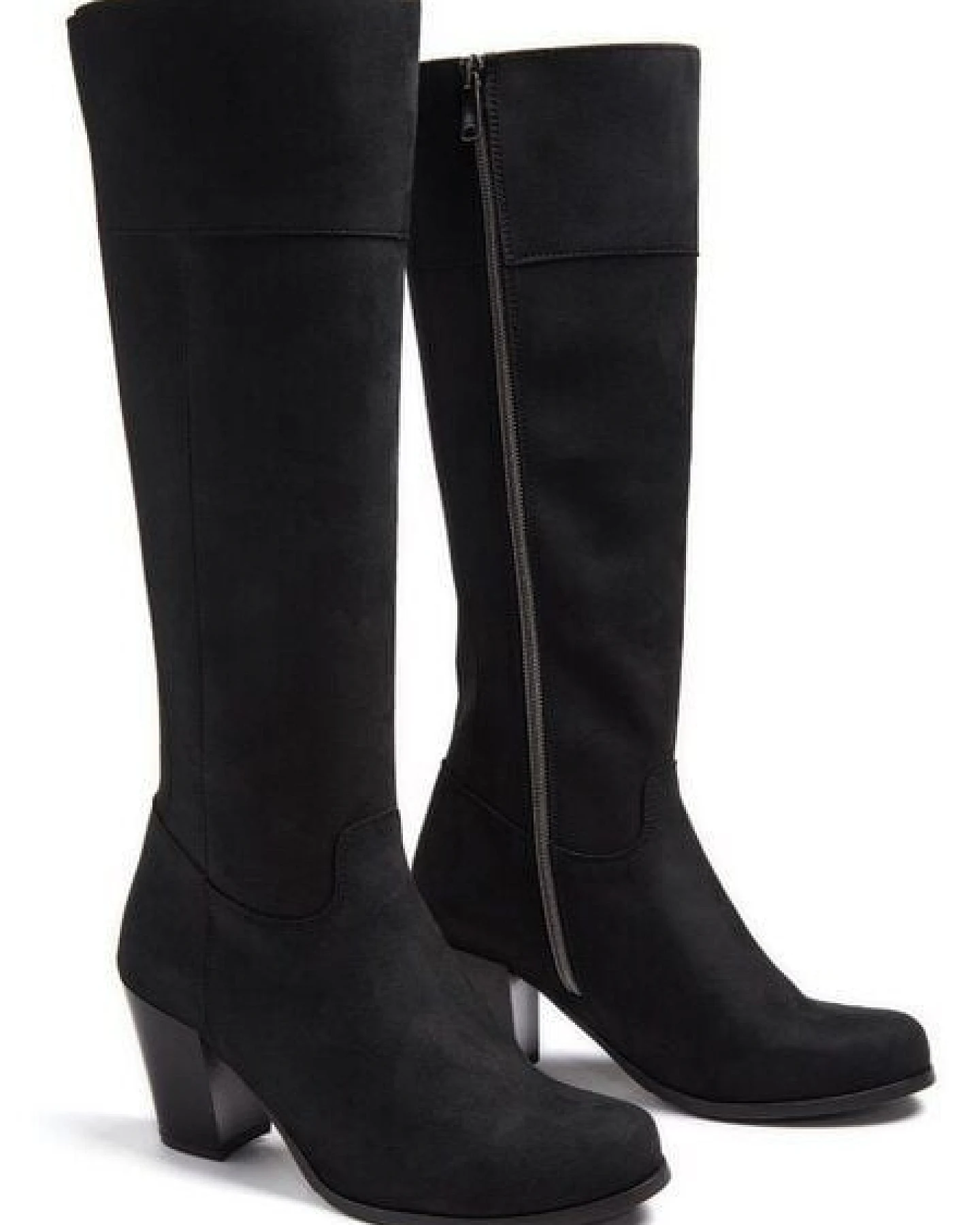 Will's Vegan Shop Kniehohe Stiefel aus veganem Wildleder Damen – Ansicht 3