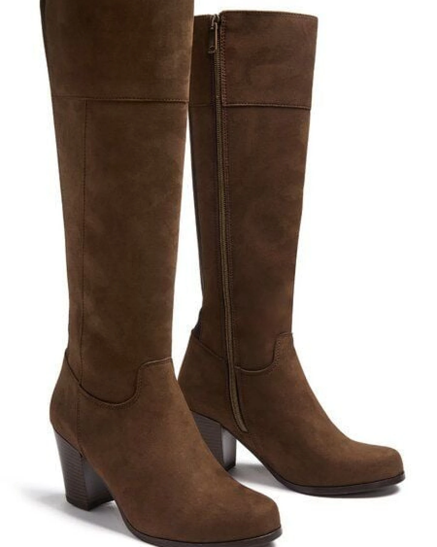 Will's Vegan Shop Kniehohe Stiefel aus veganem Wildleder Damen – Ansicht 3