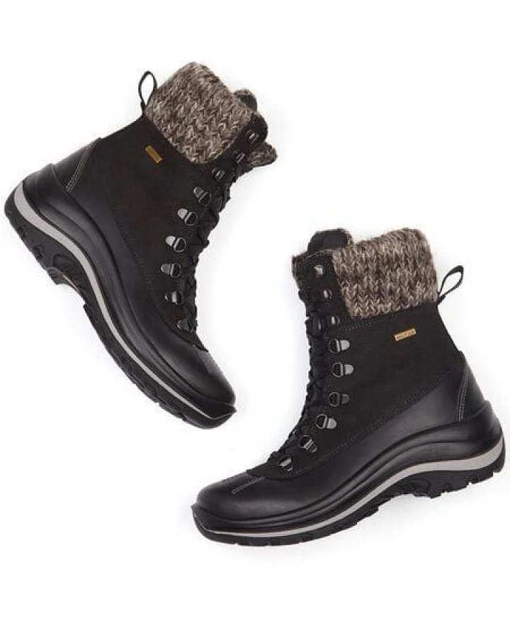 Will's Vegan Shop WVSport Wasserdicht Schneestiefel in Schwarz für Frauen