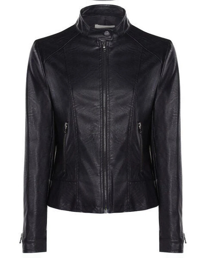 Will's Vegan Shop Schwarze Rennfahrer-Jacke für Damen