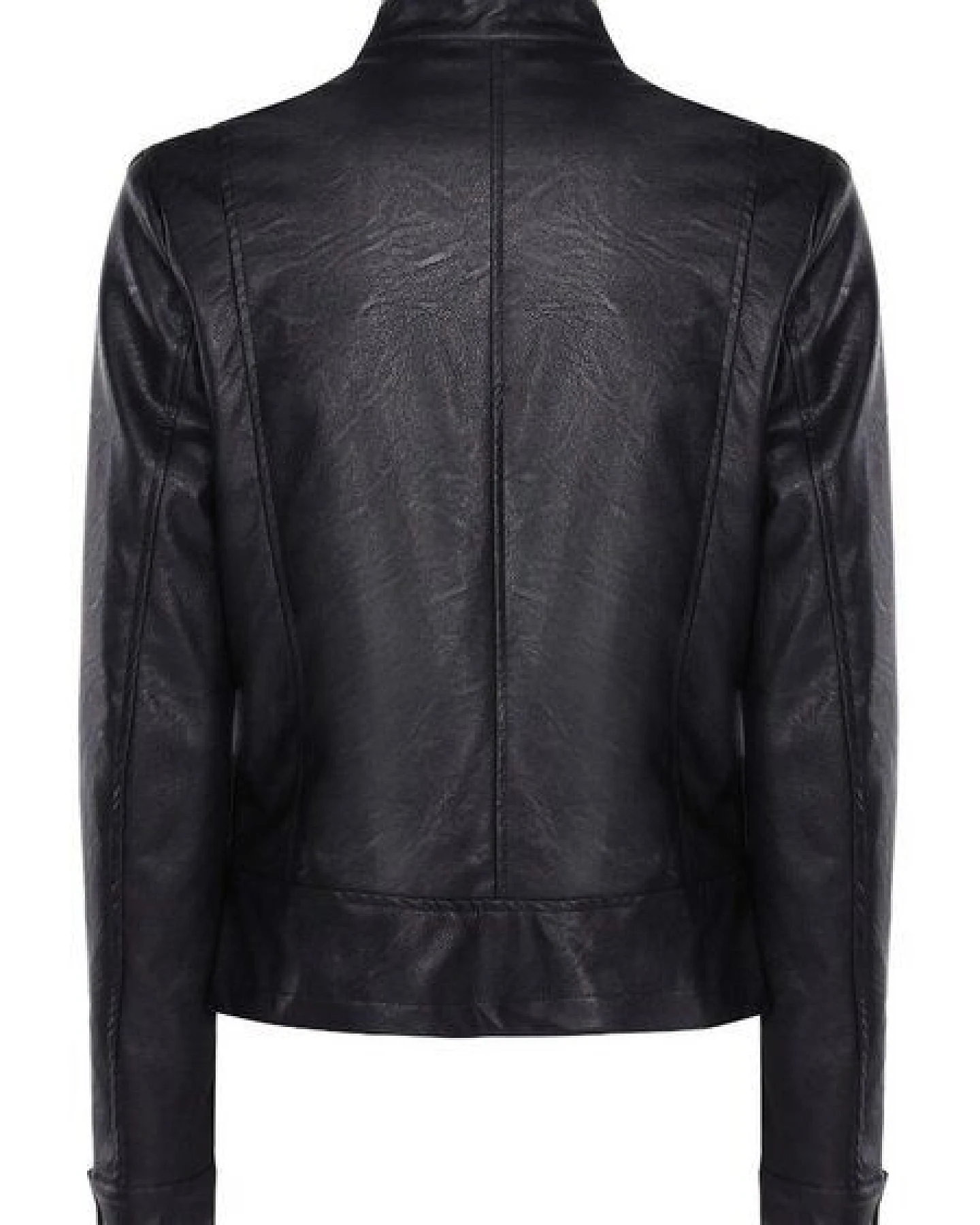Will's Vegan Shop Schwarze Rennfahrer-Jacke für Damen – Ansicht 2