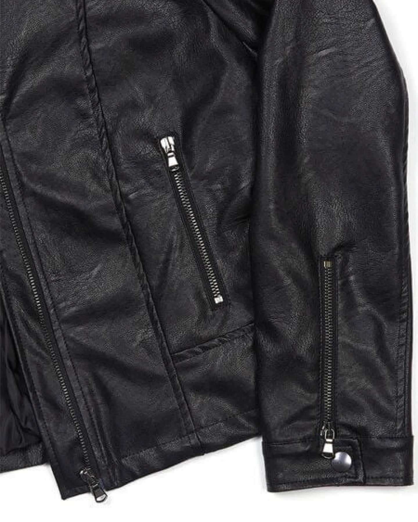 Will's Vegan Shop Schwarze Rennfahrer-Jacke für Damen – Ansicht 3