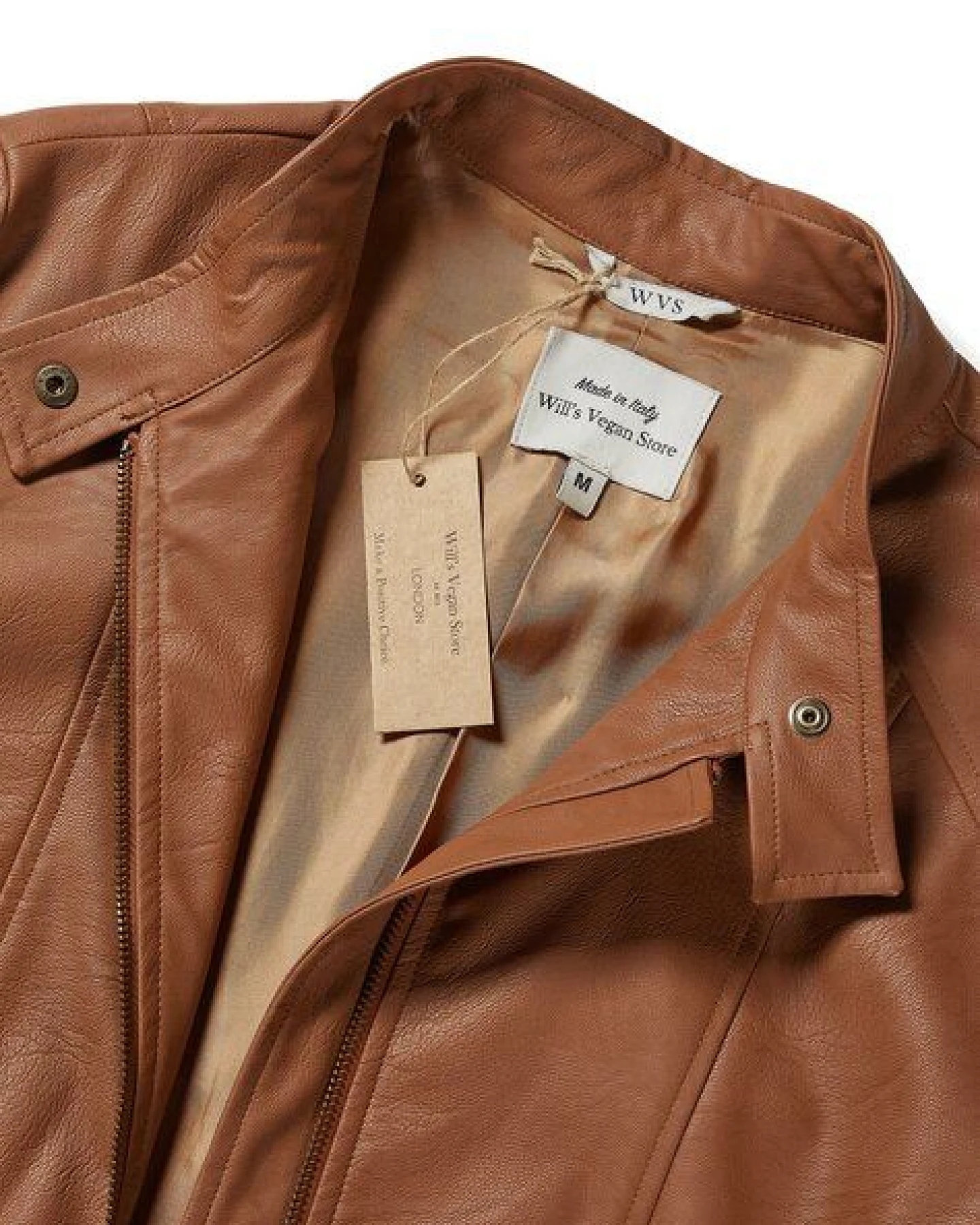 Will's Vegan Shop Schwarze Rennfahrer-Jacke für Damen – Ansicht 3