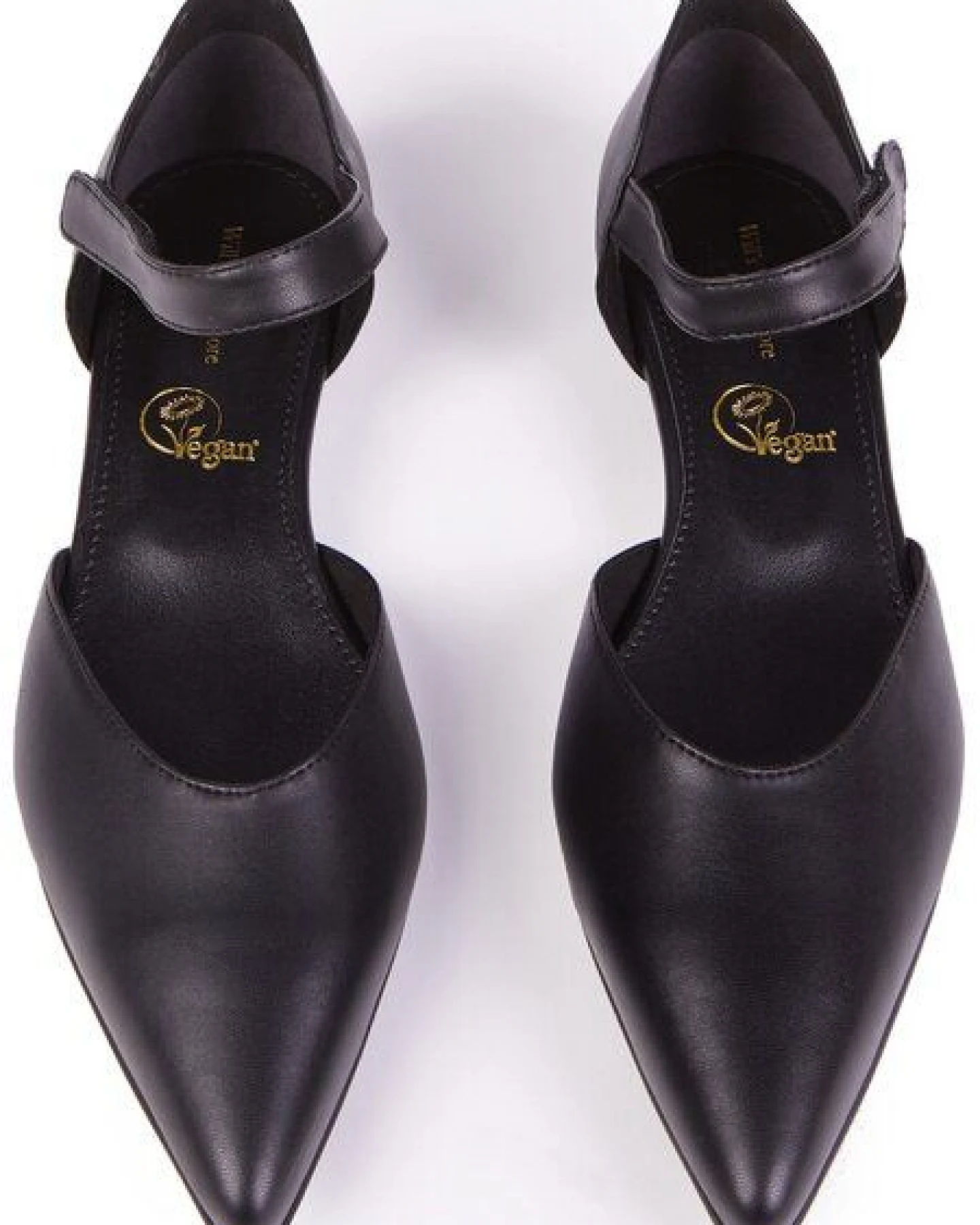 Will's Vegan Shop Damen schwarze spitze Flats. – Ansicht 2