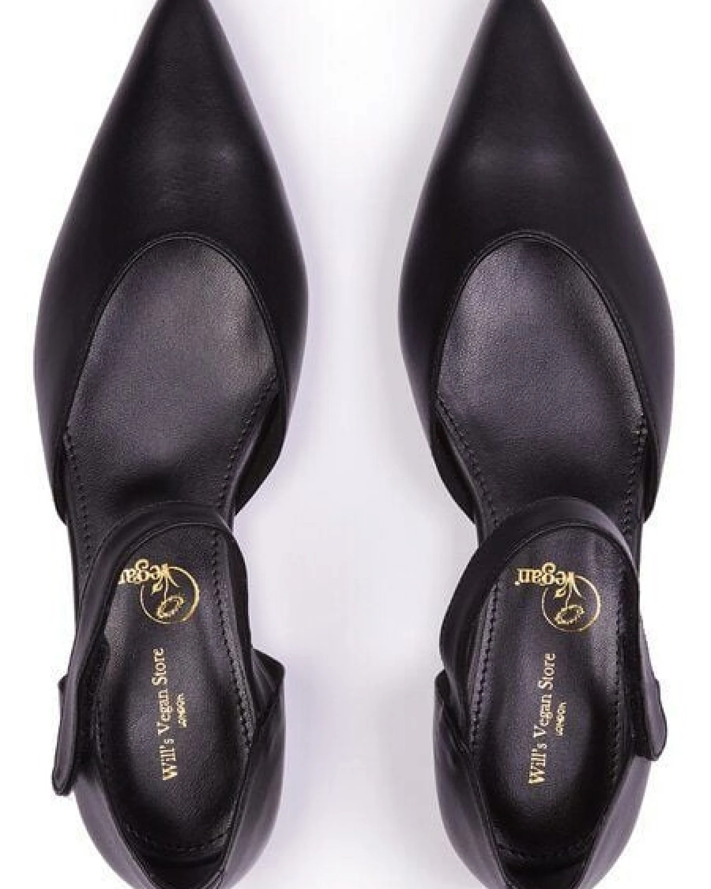 Will's Vegan Shop Damen schwarze spitze Flats. – Ansicht 3