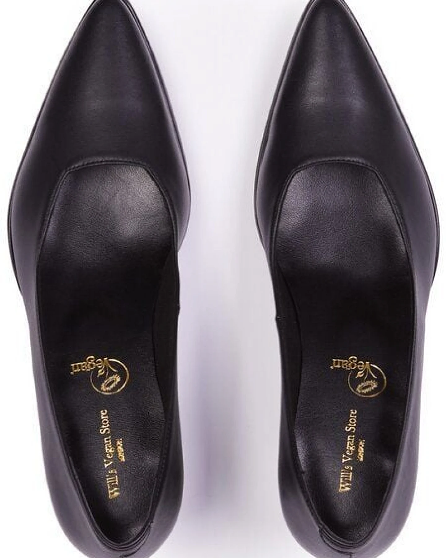Will's Vegan Shop Schwarze spitze Pumps für Damen – Ansicht 3