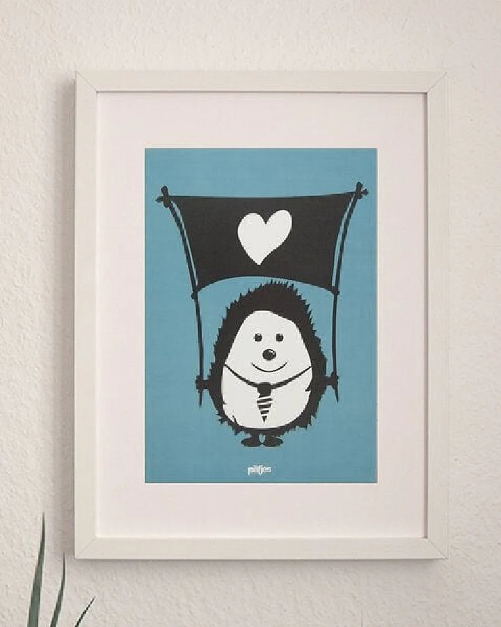 päfjes Ingo Igel mit Herz - Poster A4