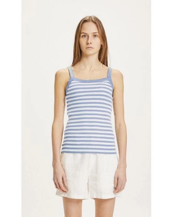 KnowledgeCotton Apparel Top - ROSE strap top gestreift - mit Bio-Baumwolle
