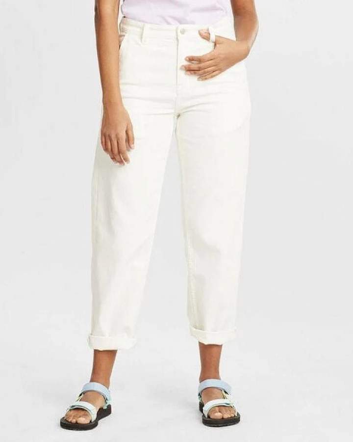 KnowledgeCotton Apparel Cropped Mom Jeans - CALLA - aus Biobaumwolle