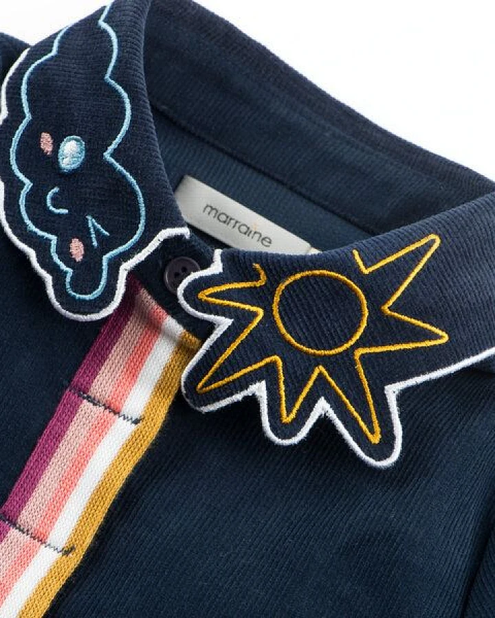 Marraine Kids Cordkleid "Sunshine" mit besticktem Kragen