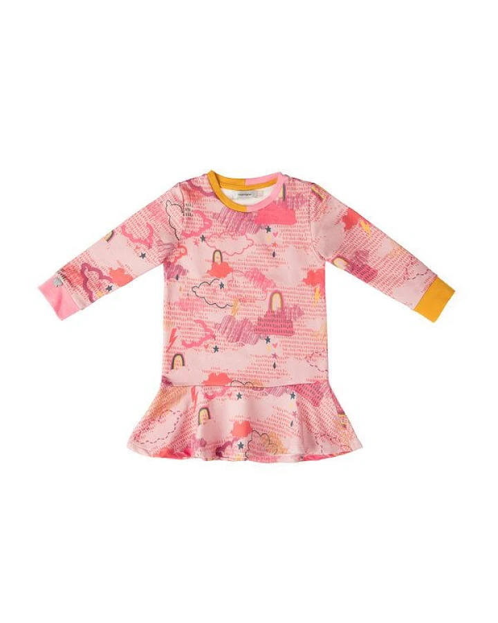 Marraine Kids Sweatkleid mit Alloverdruck Rainbowstar