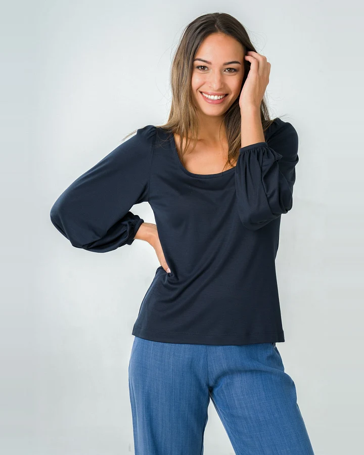 Avani Damen vegan Oberteil Kalmia Navy