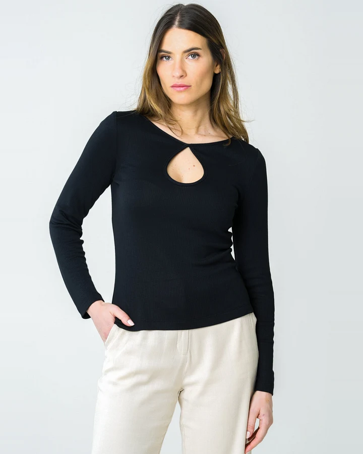 Avani Damen vegan Top Mehonia Schwarz