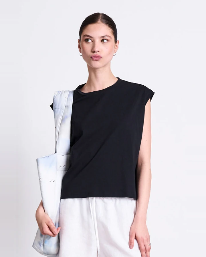JAN 'N JUNE Damen vegan T-Shirt Ovar Schwarz