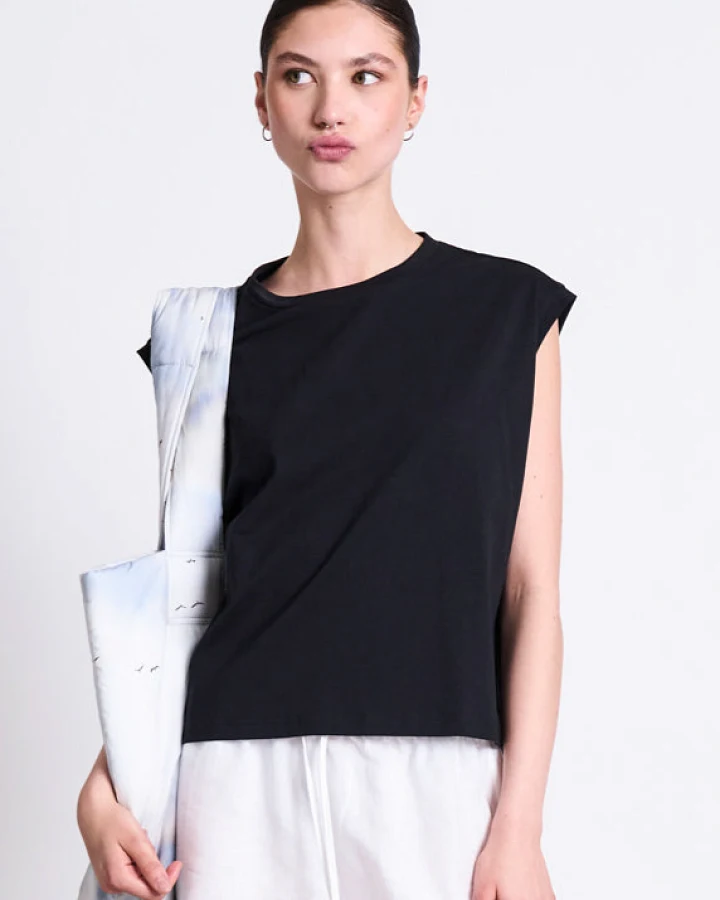 JAN 'N JUNE Damen vegan T-Shirt Ovar Schwarz