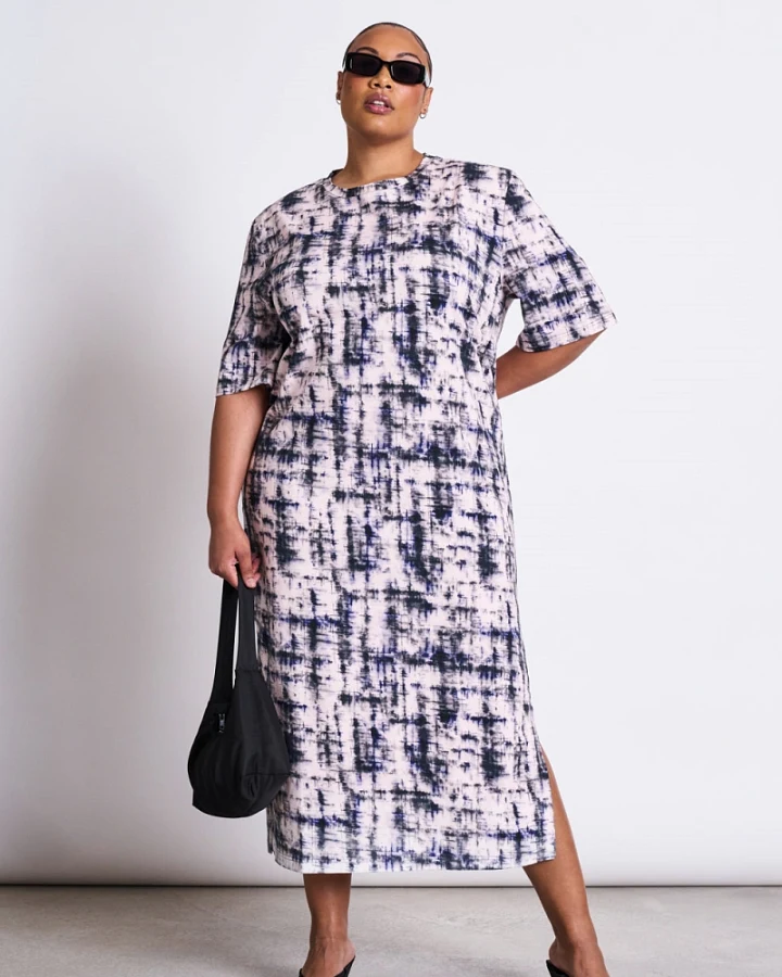 JAN 'N JUNE Damen vegan Kleid Shirt Crovie Melted Print