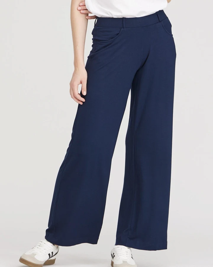 LAURIE Damen vegan Hose Donna Loose Jersey Sl Navy