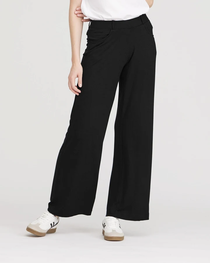 LAURIE Damen vegan Hose Donna Loose Jersey Sl Schwarz
