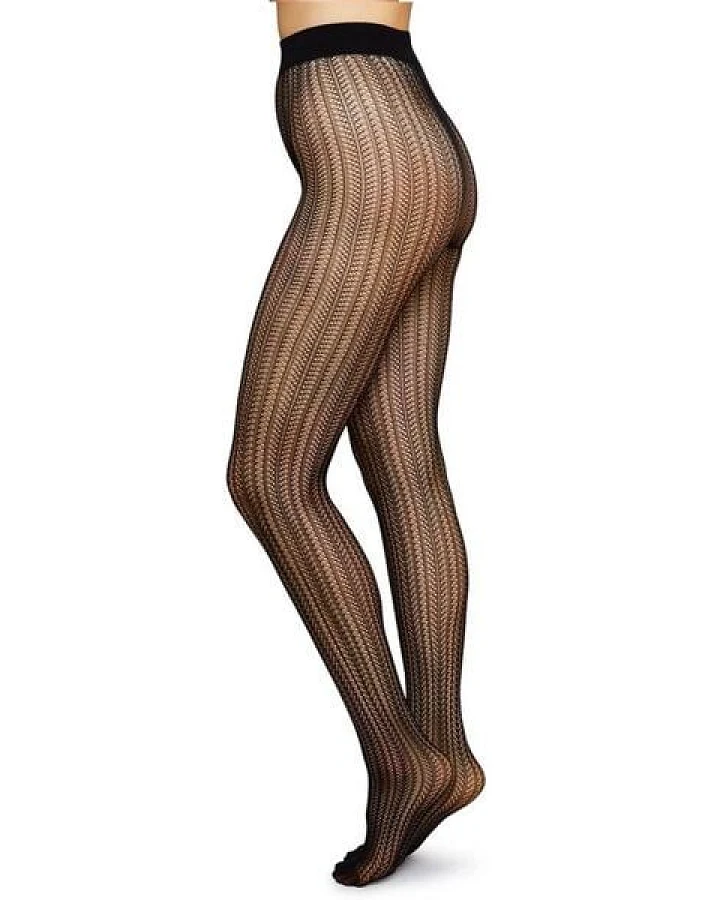 Swedish Stockings Netzstrumpfhose Selma schwarz aus Recycling-Material