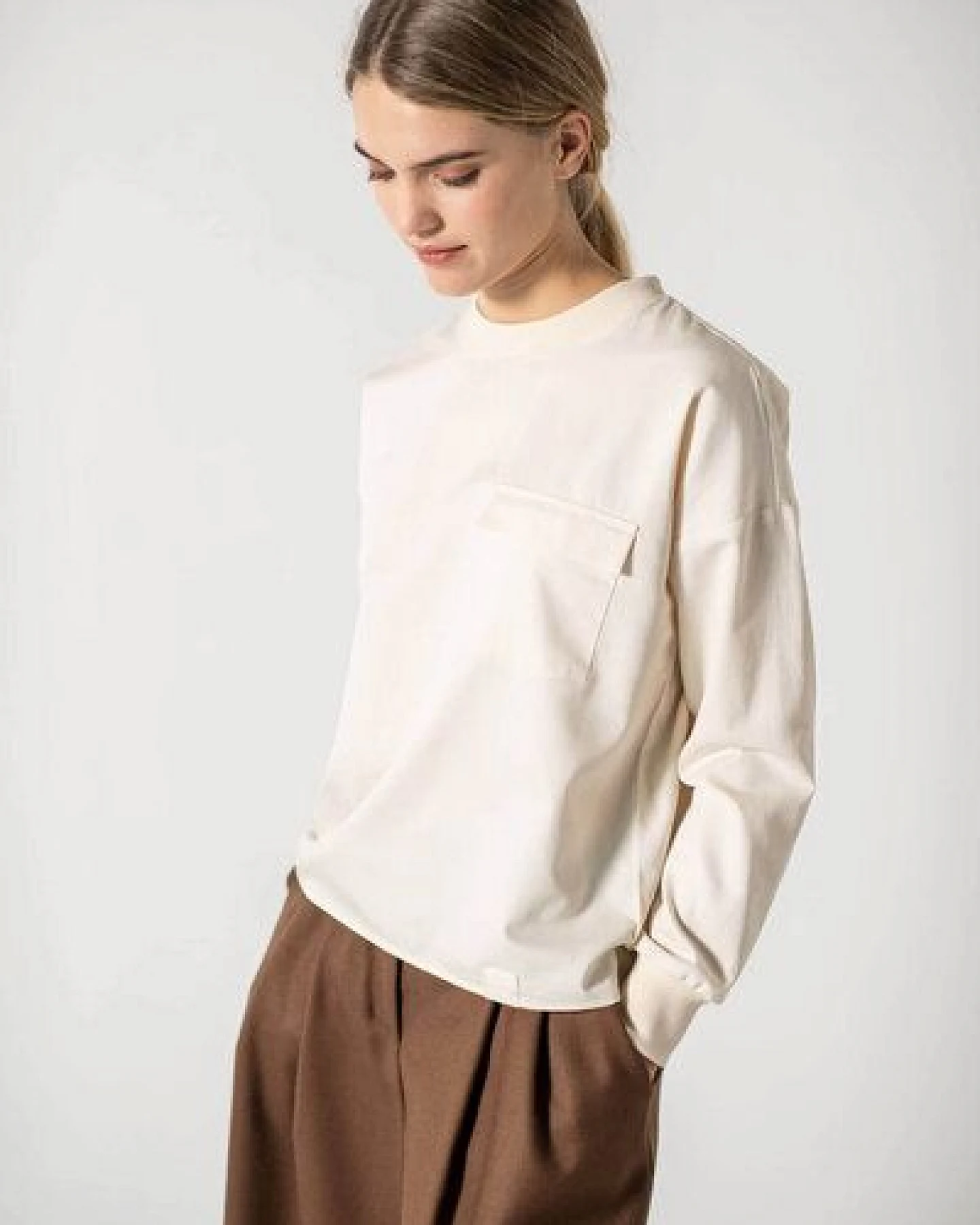 Grenzgang Damen Bluse CLARISSA aus Biobaumwolle -Satin (kbA) – Ansicht 2