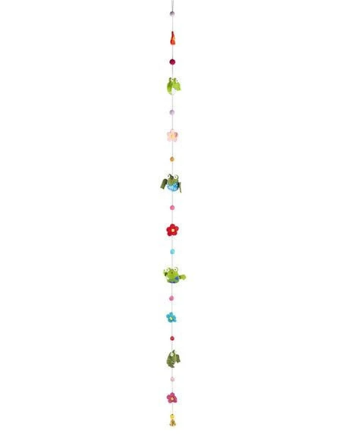 short'n'pietz Langes Mobile mit Fröschen und Blumen, handgefilzt