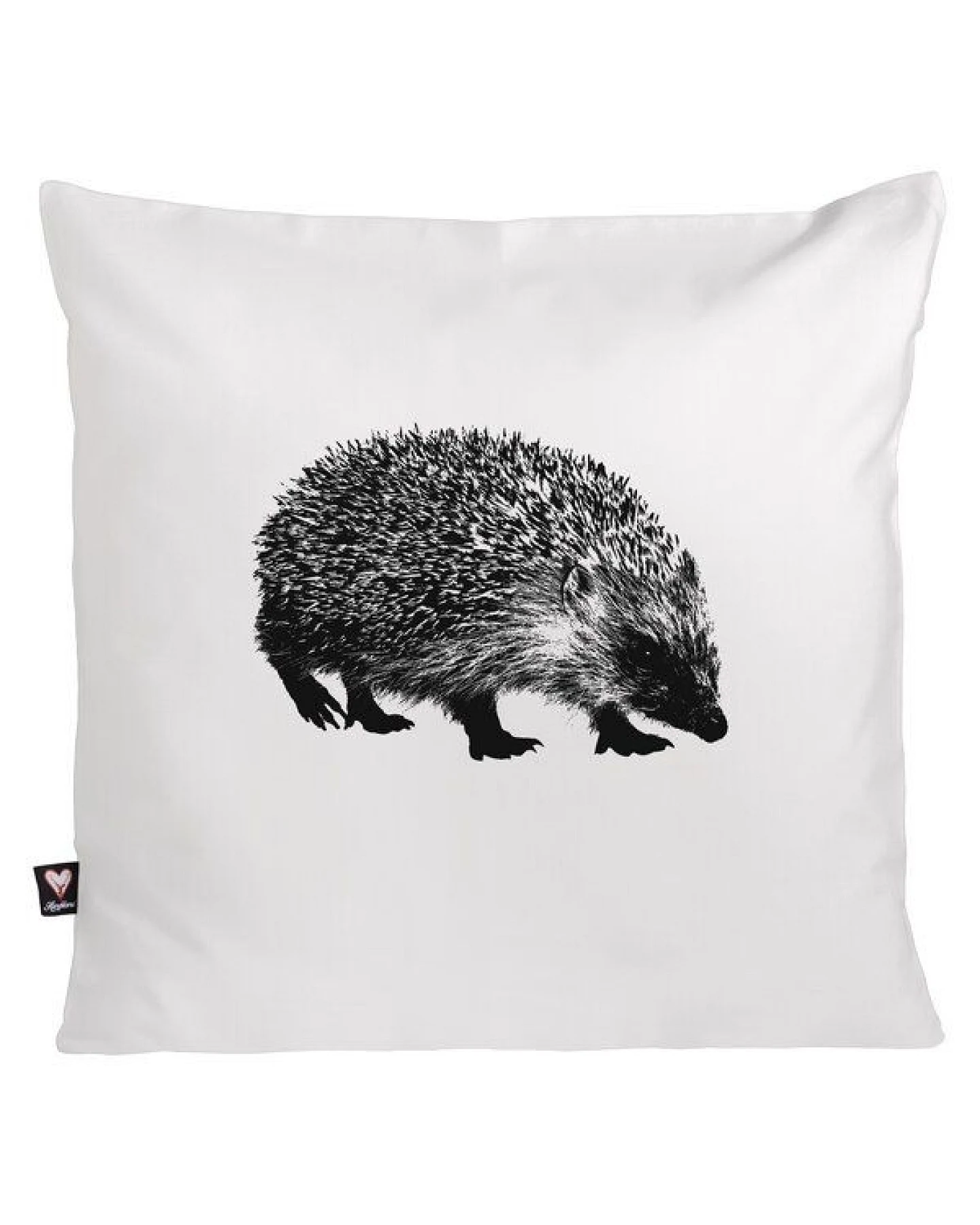 Hirschkind Handbedruckter Kissenbezug 'Igel' weiß, 40*40cm – Ansicht 2