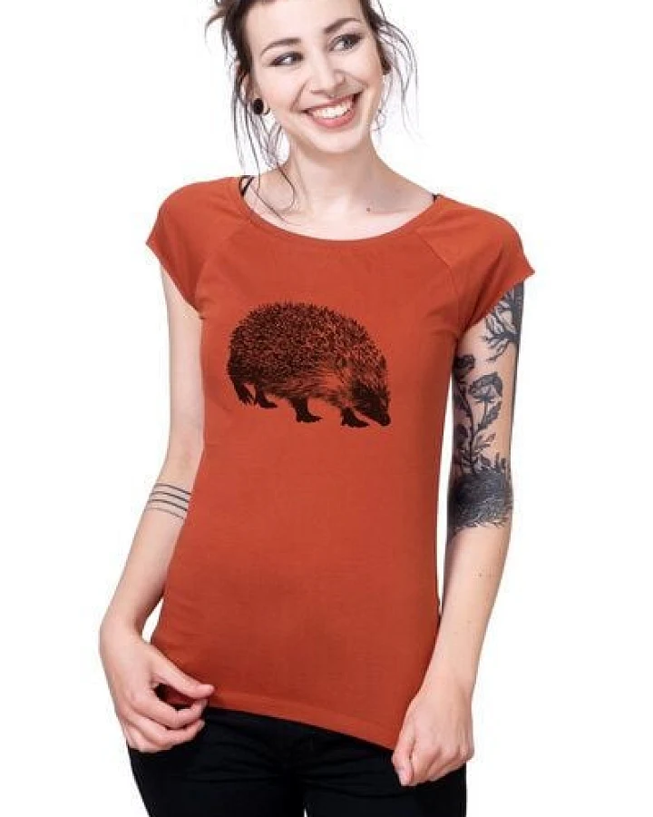Hirschkind Bio-& Fair-Trade-Frauenshirt "Igel" rostot
