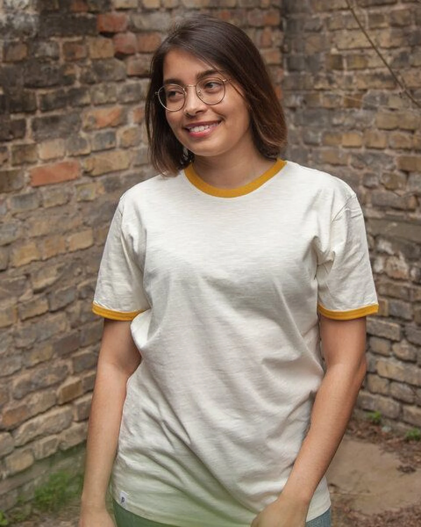 päfjes Basic Ringer Unisex T-Shirt - Fair gehandelt aus Baumwolle Slub - Bio – Ansicht 2