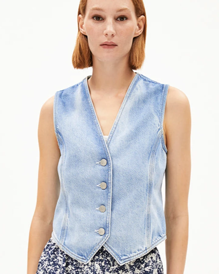 ARMEDANGELS Damen vegan Weste Sineriaa Atlas Blau