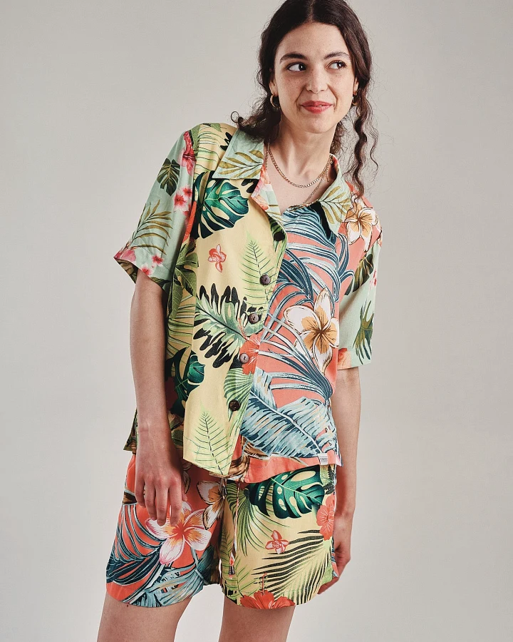 KOMODO Damen vegan Shirt Ocean Tropical Print Multicolor